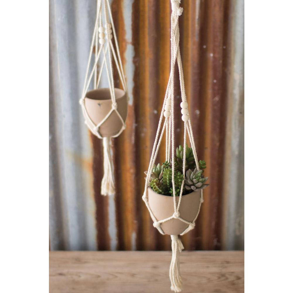 Cotton Macrame Hanger With Clay Pot. Picture 2