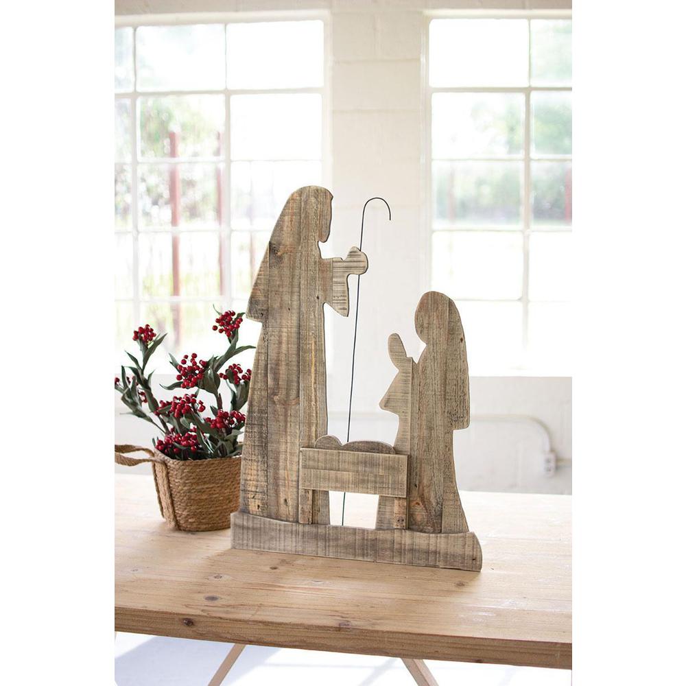 Wooden Nativity With Stand. Picture 2