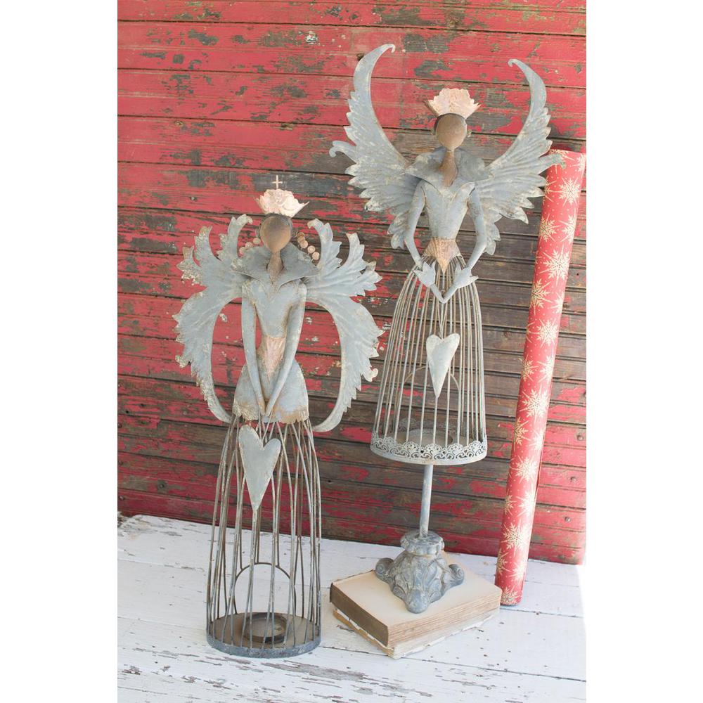 Set Of Two Metal Christmas Angels. Picture 2