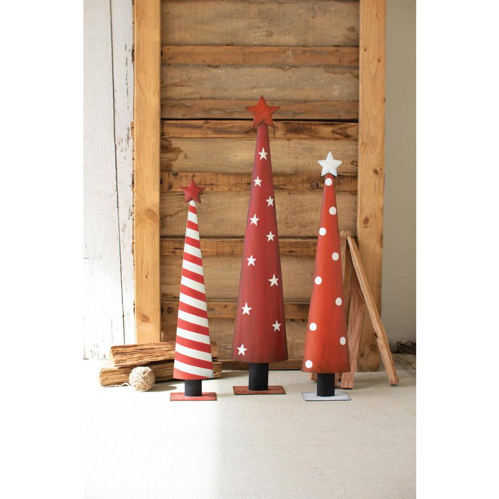 Set Of Three Painted Christmas Topiaries. Picture 2