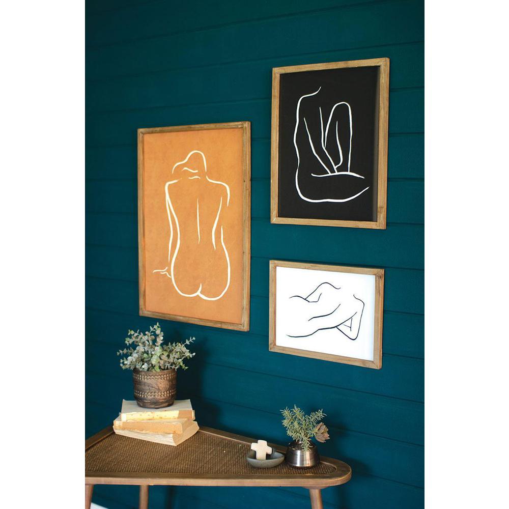 Set Of Three Framed Nude Prints Under Glass. Picture 2