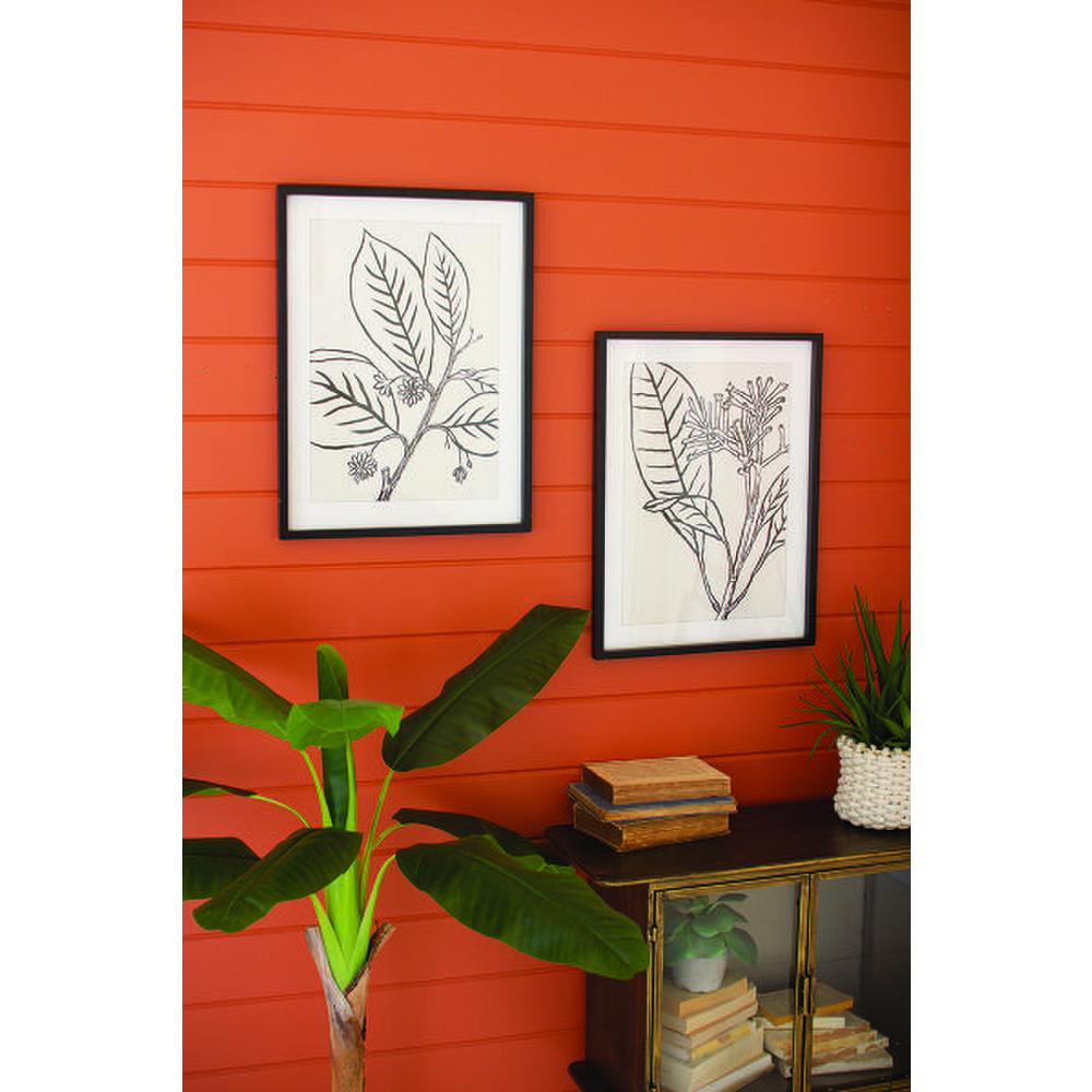 Set Of Two Leaf Prints Under Glass With Black Frame – 18” X 23.5”T. Picture 2