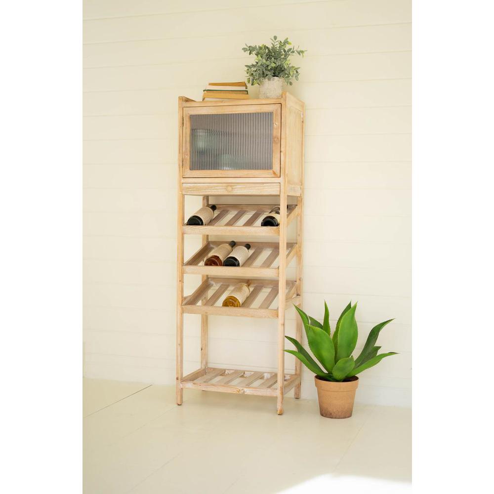 Tall Wooden Wine Cabinet. Picture 2