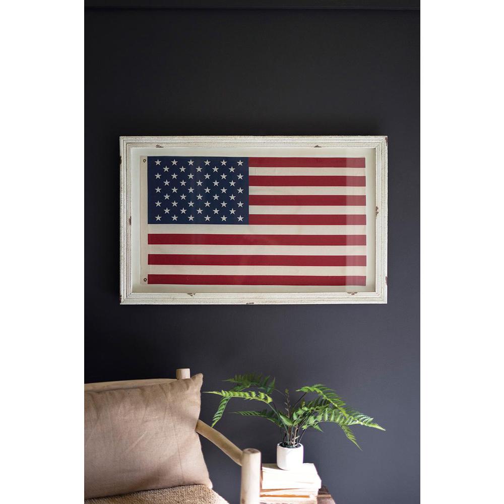 Large Framed American Flag Under Glass. Picture 2