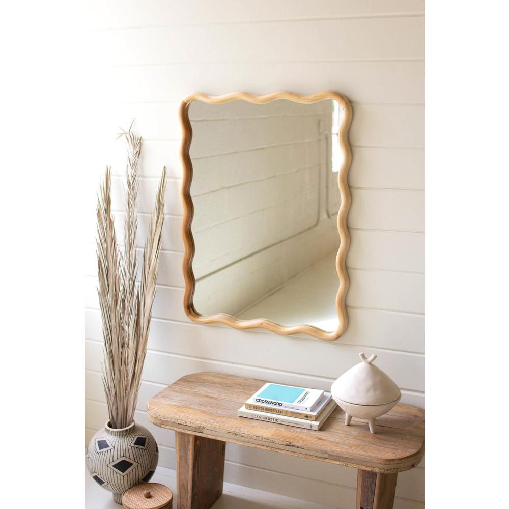 Wooden Squiggle Framed Mirror. Picture 2