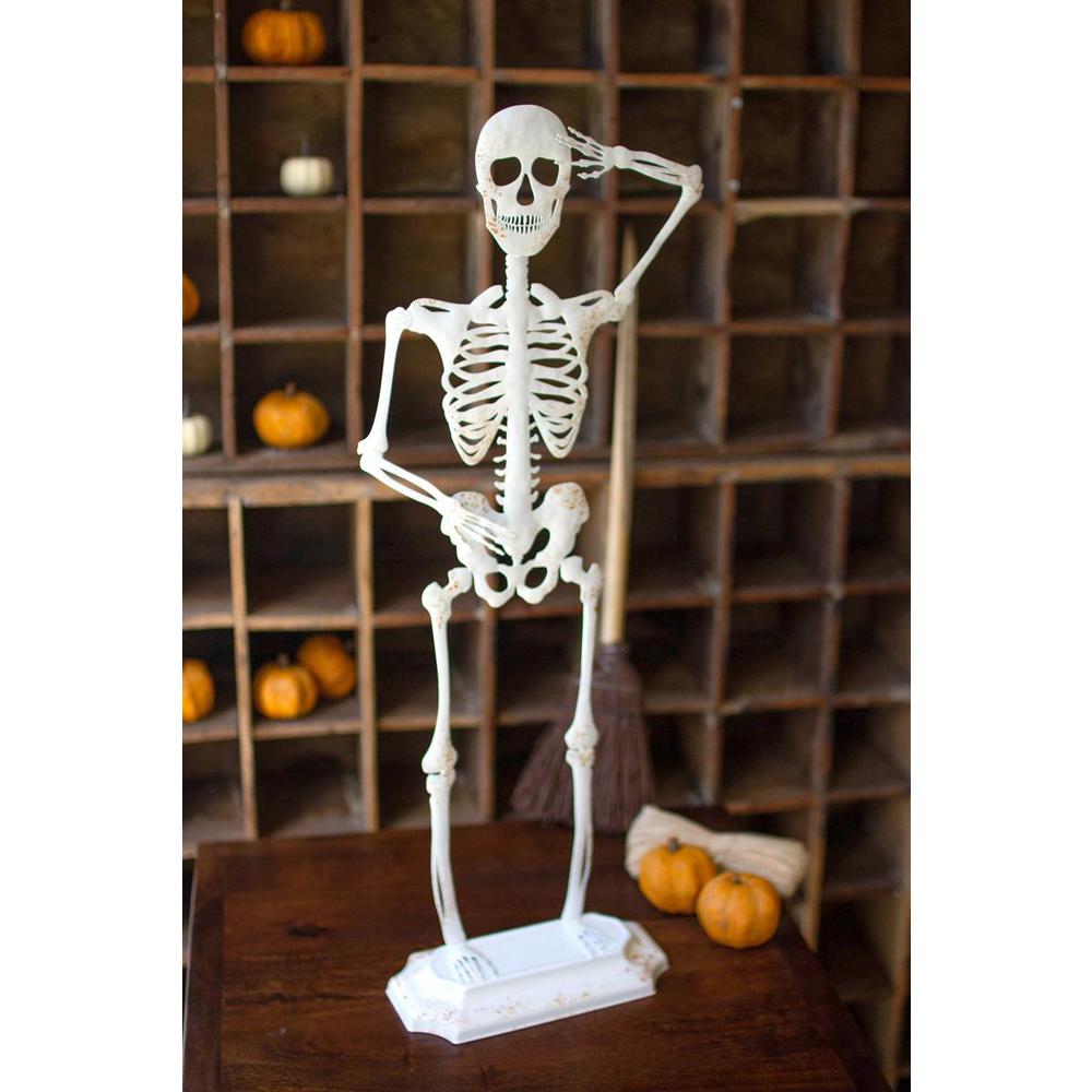 Rustic White Metal Skeleton On A Stand. Picture 2