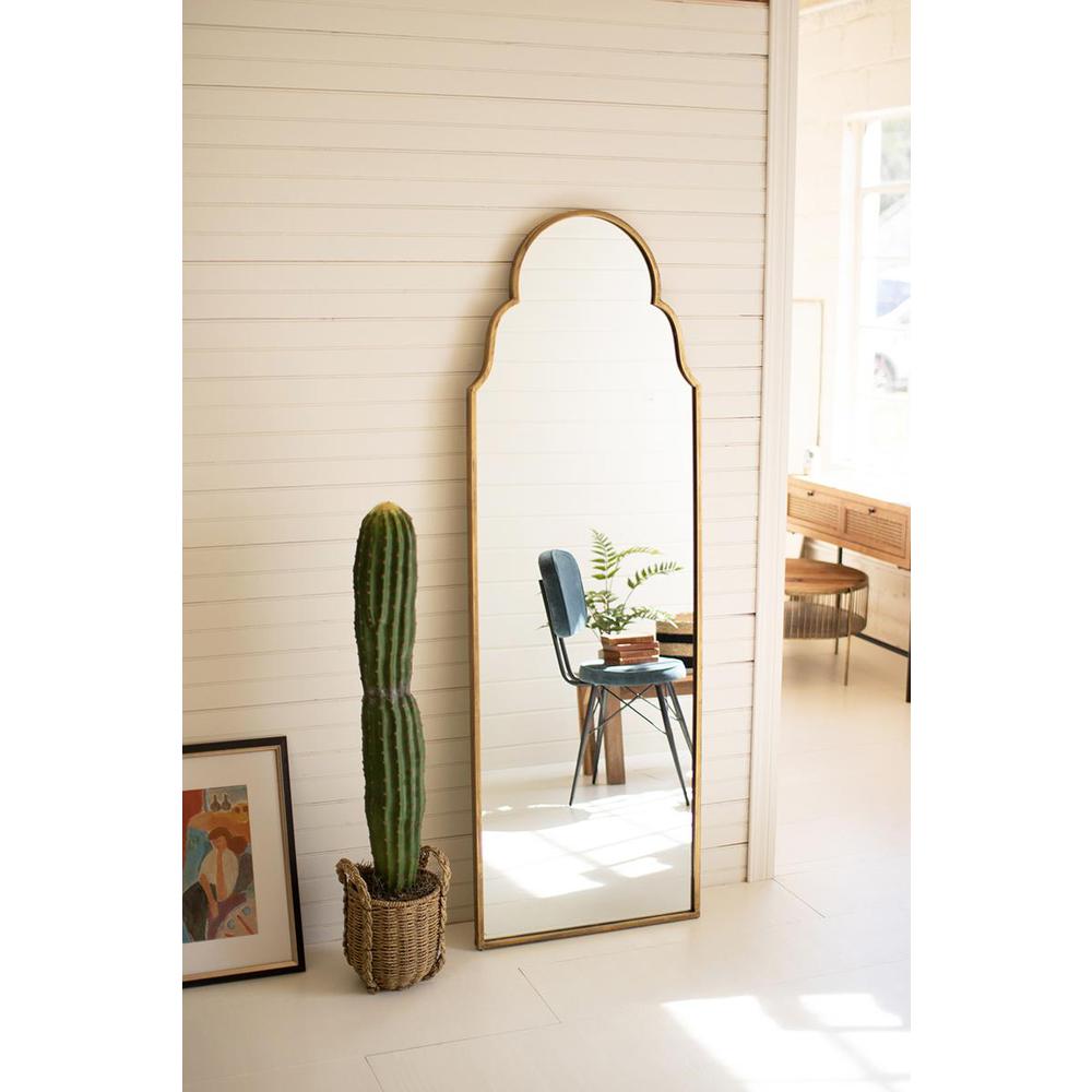 Large Arched Mirror With Brass Frame. Picture 2