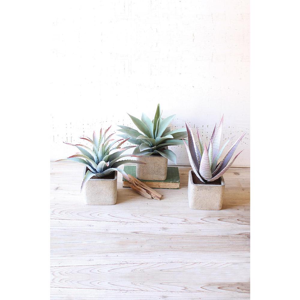Set Of Three Large Artificial Succulents In Square Pots. Picture 2