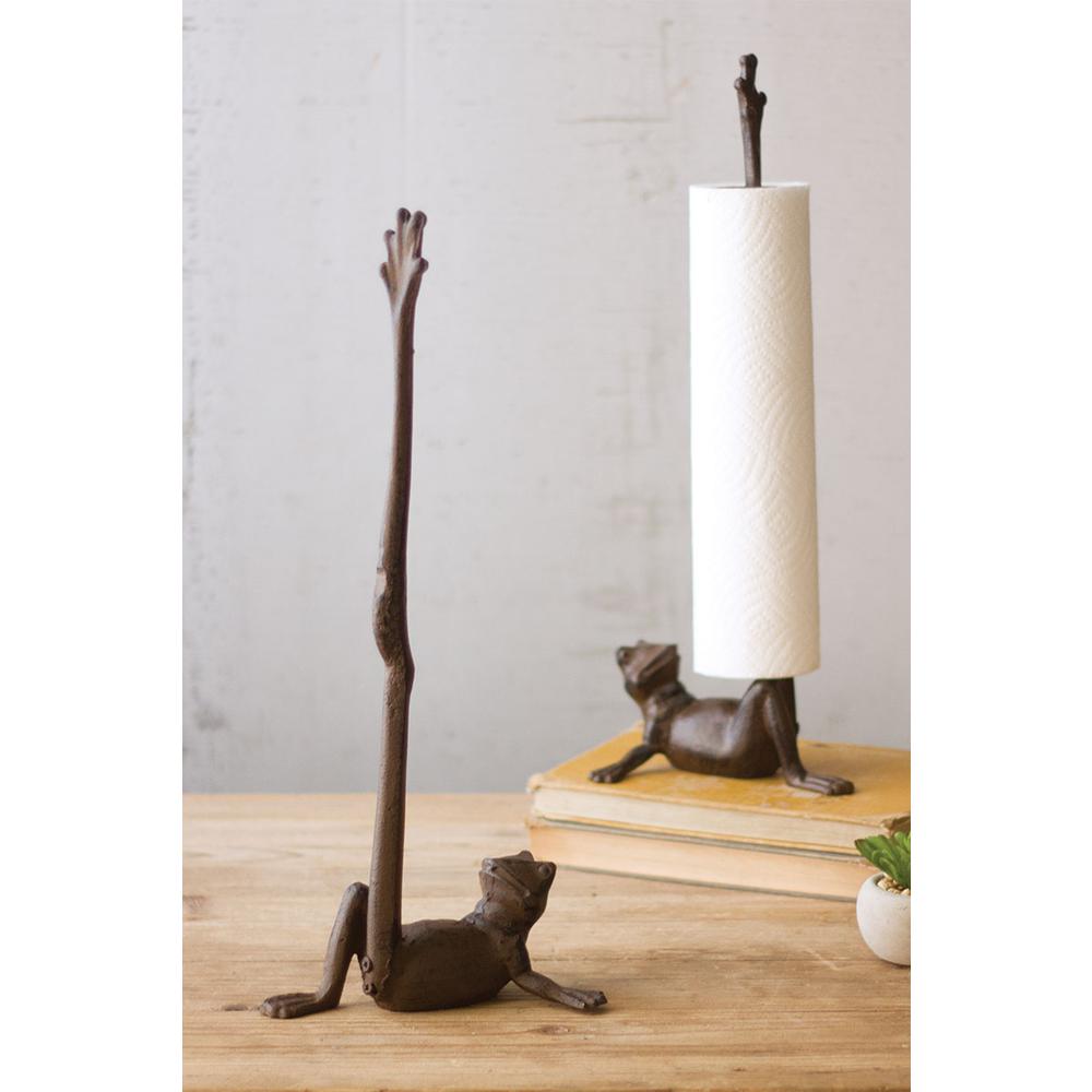Cast Iron Frog Paper Towel Holder. Picture 2