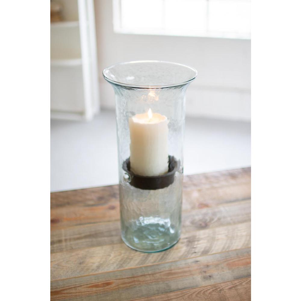 Mini Glass Candle Cylinders W Rustic Insert - Large. Picture 2