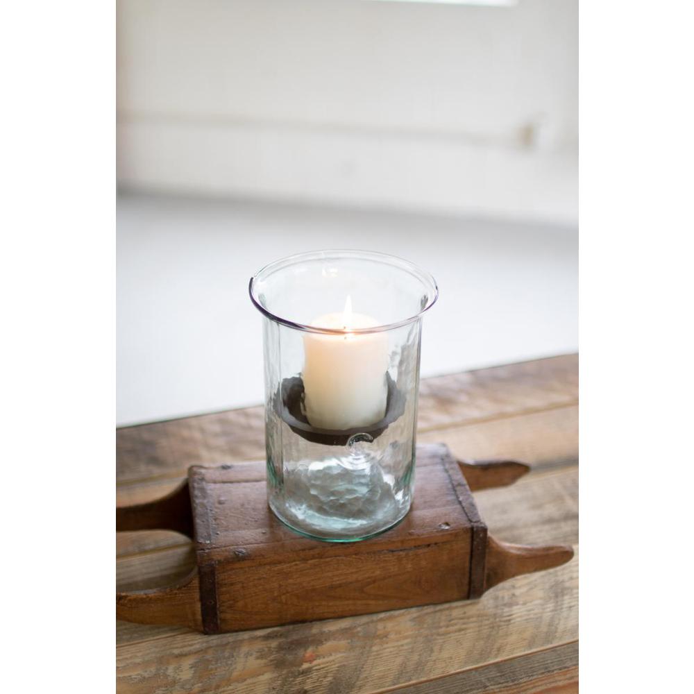 Mini Glass Candle Cylinders W Rustic Insert - Small. Picture 2