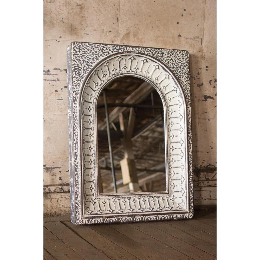 Pressed Metal Arched Wall Mirror. Picture 2