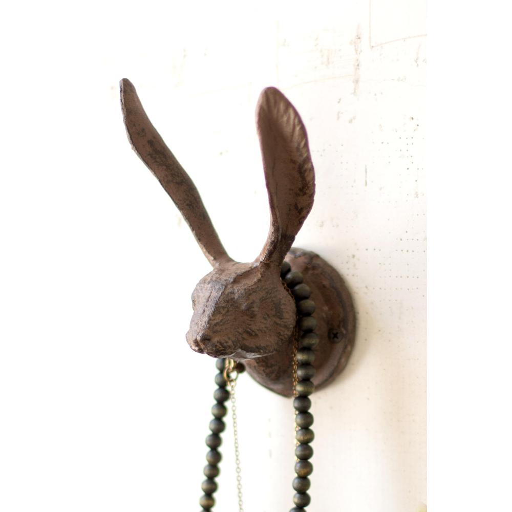 Cast Iron Rabbit Wall Hook - Rustic. Picture 2