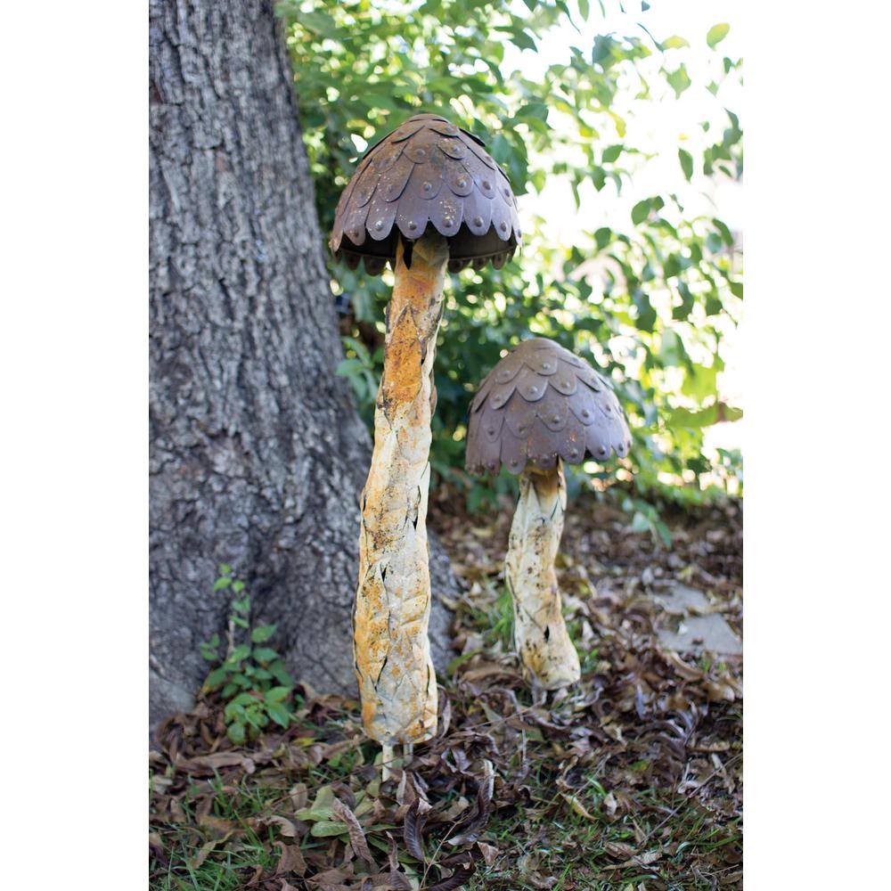 Set Of Two Metal Mushrooms. Picture 2