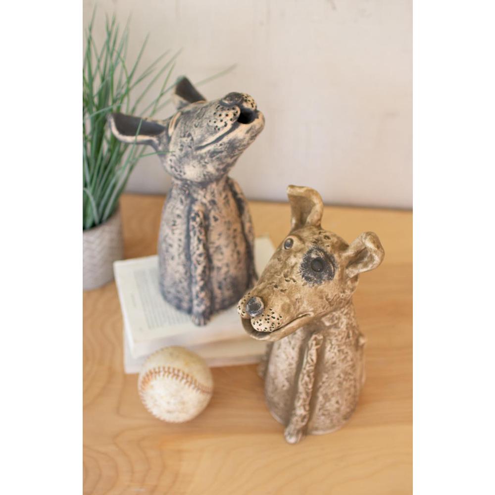 Set Of Two Clay Singing Dogs. Picture 2