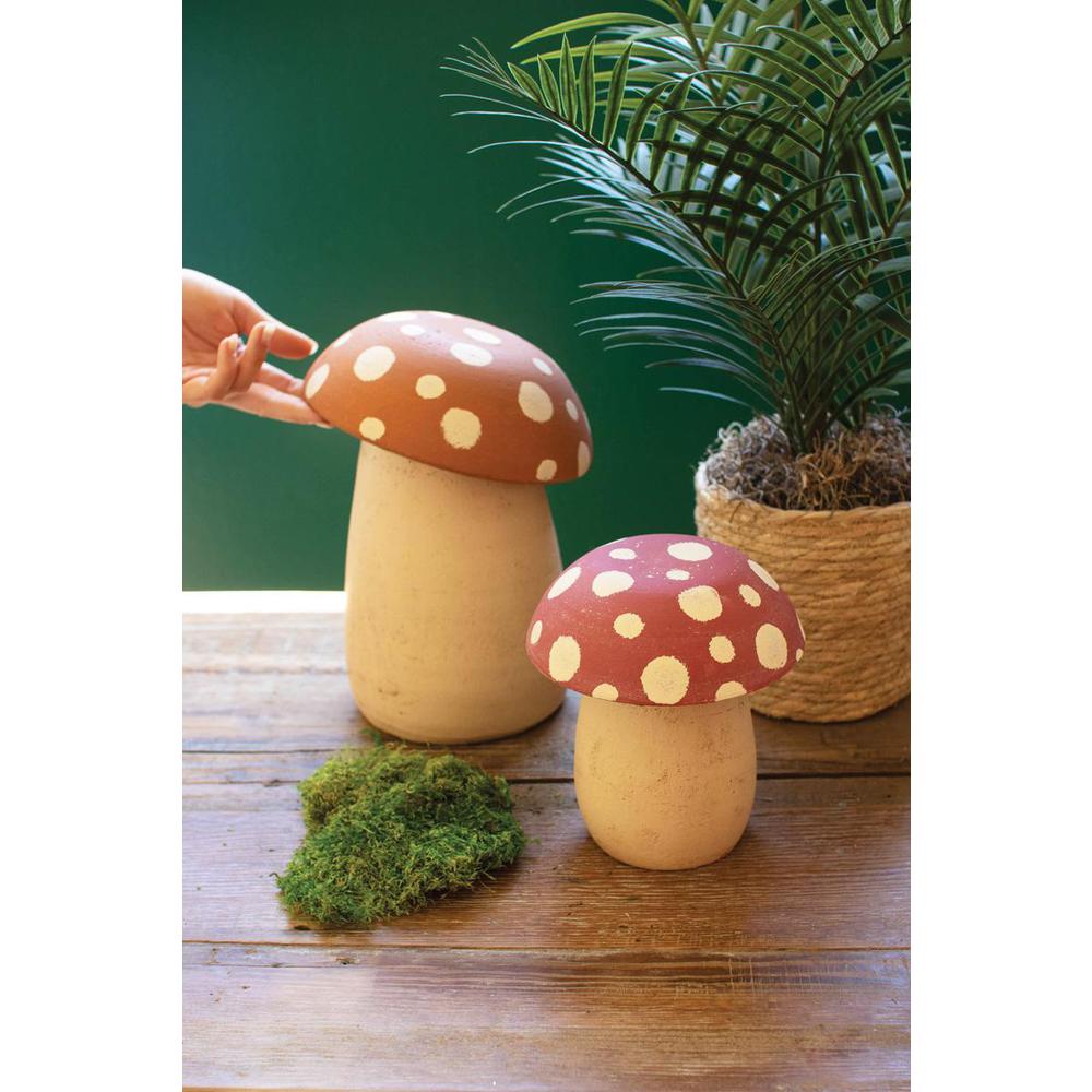 Set Of Two Clay Mushroom Canisters. Picture 2