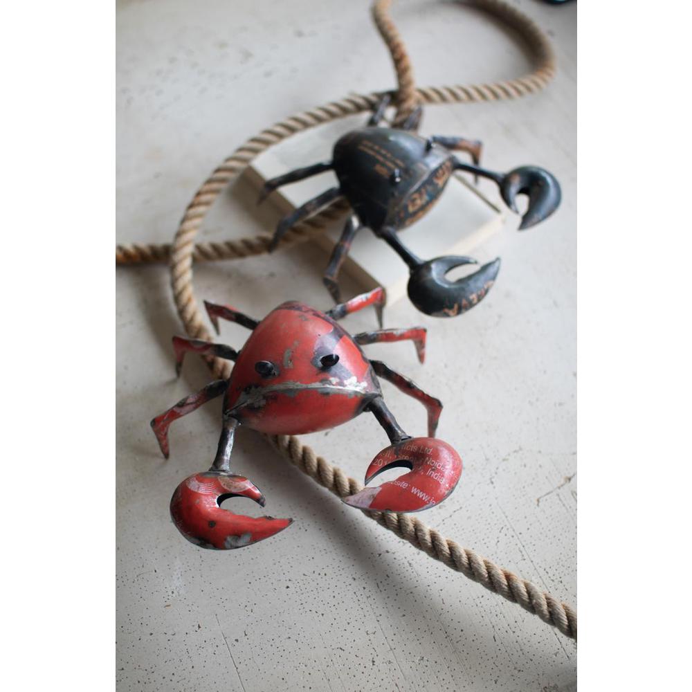 Set Of Two Recycled Iron Crabs - One Each Color. Picture 2
