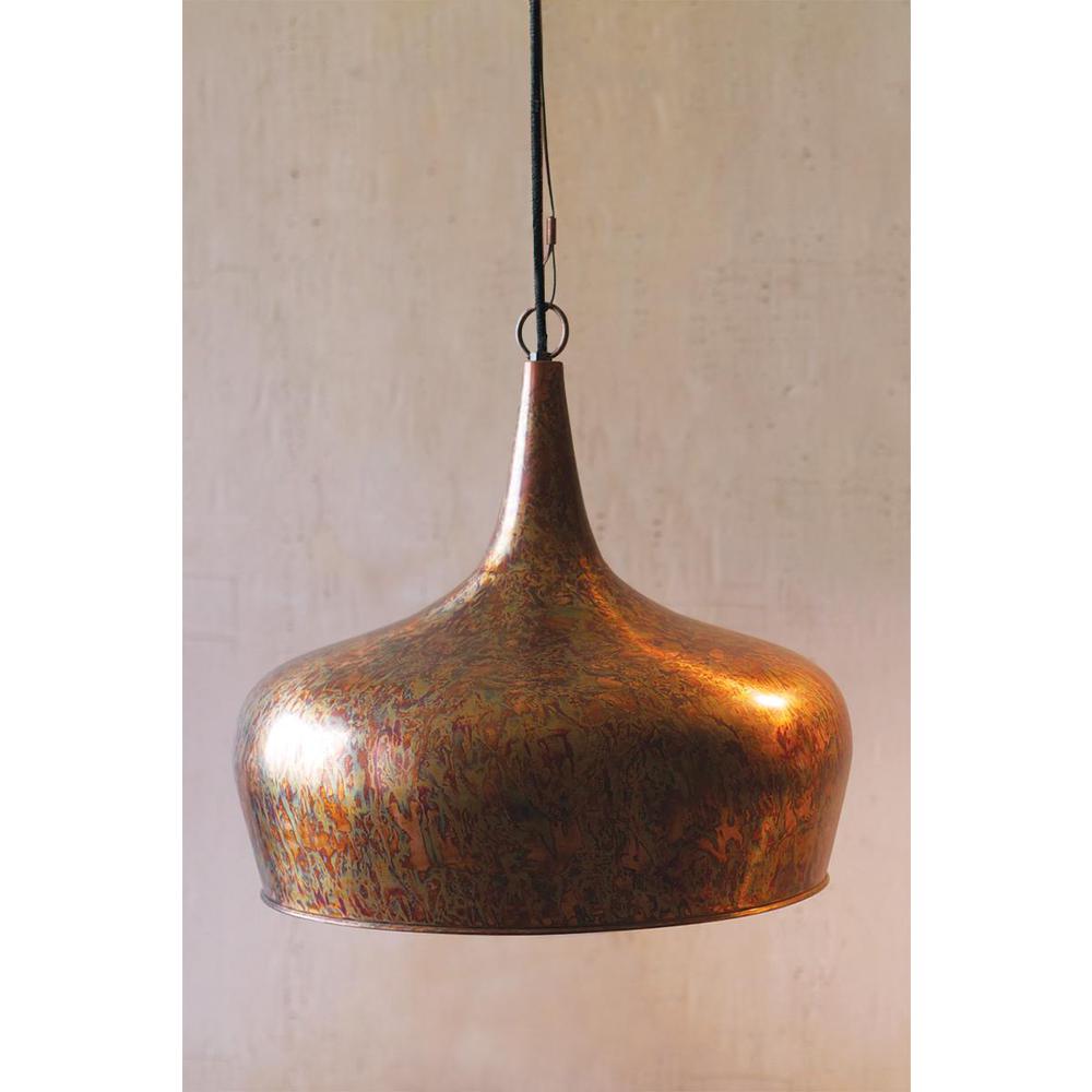 Tear Drop Pend Lamp With Rust Finish. Picture 2