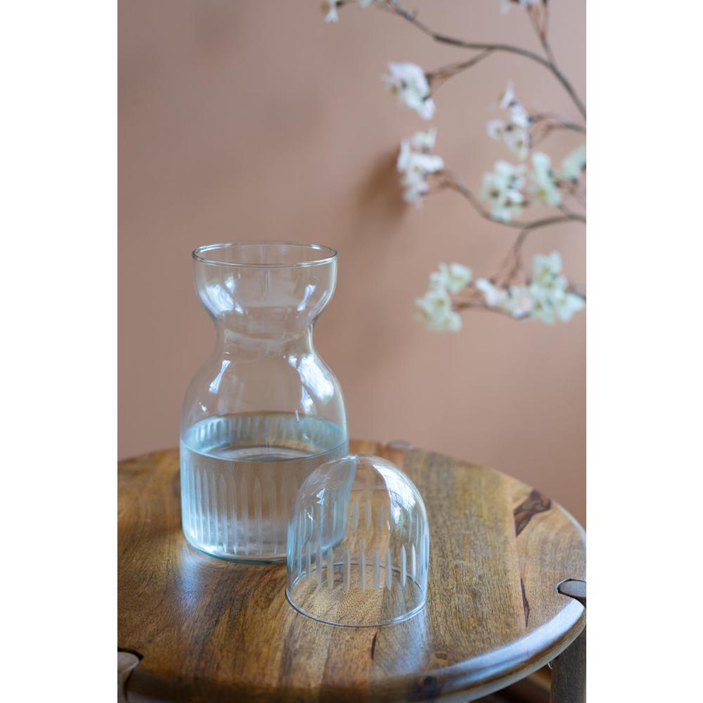 Cut Glass Water Carafe With Cup. Picture 2