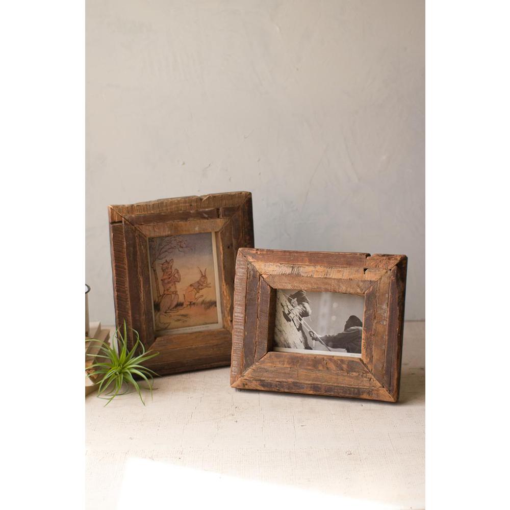 Set Of Two Recycled Wooden Photo Frames. Picture 2