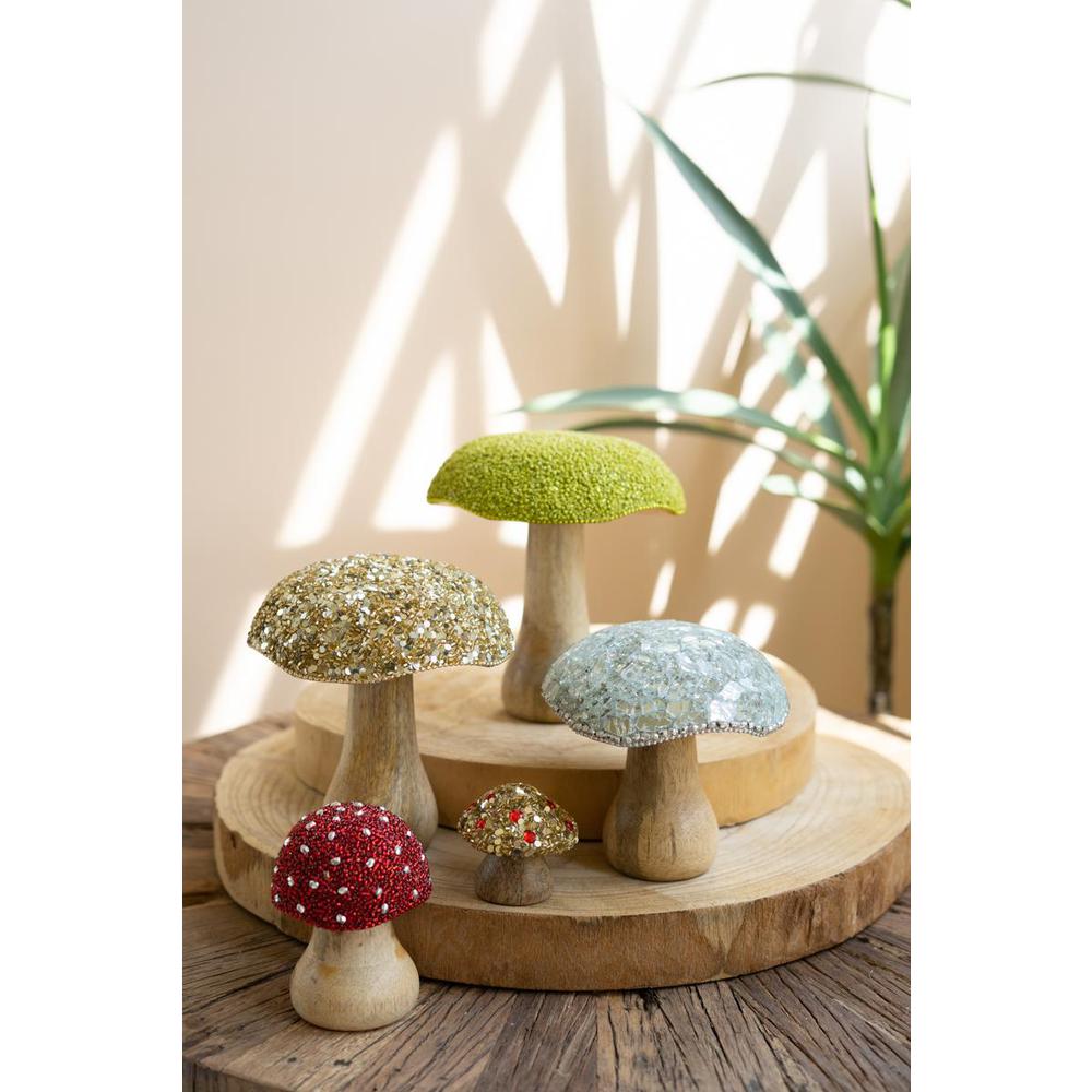 Set Of Five Mushrooms With Mosaic Tops. Picture 2