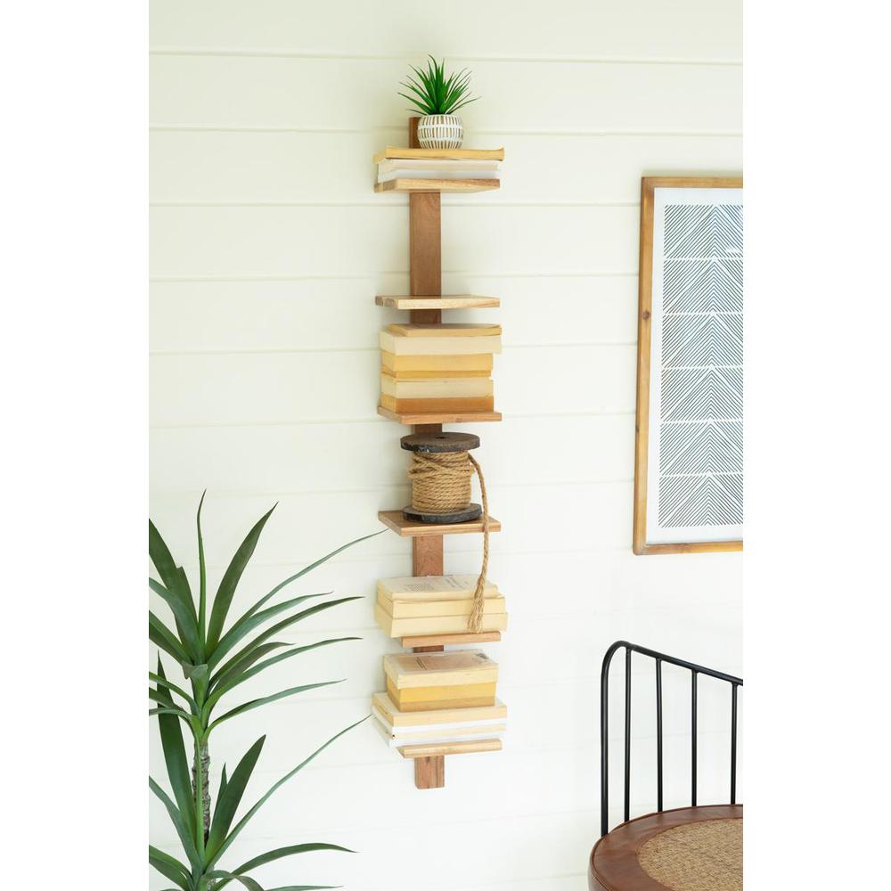 Acacia Wood Six Tiered Vertical Shelf. Picture 2