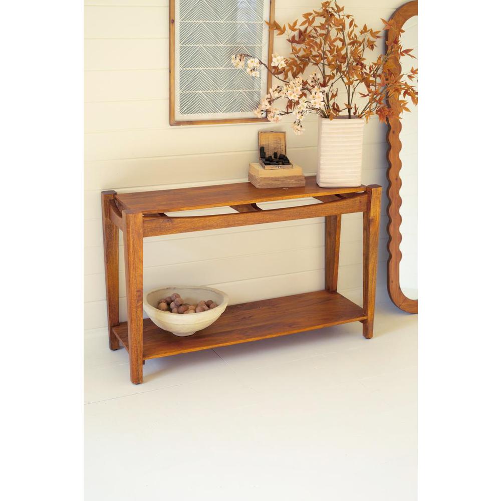 Mango Wood Console Table With Teak Finish. Picture 2