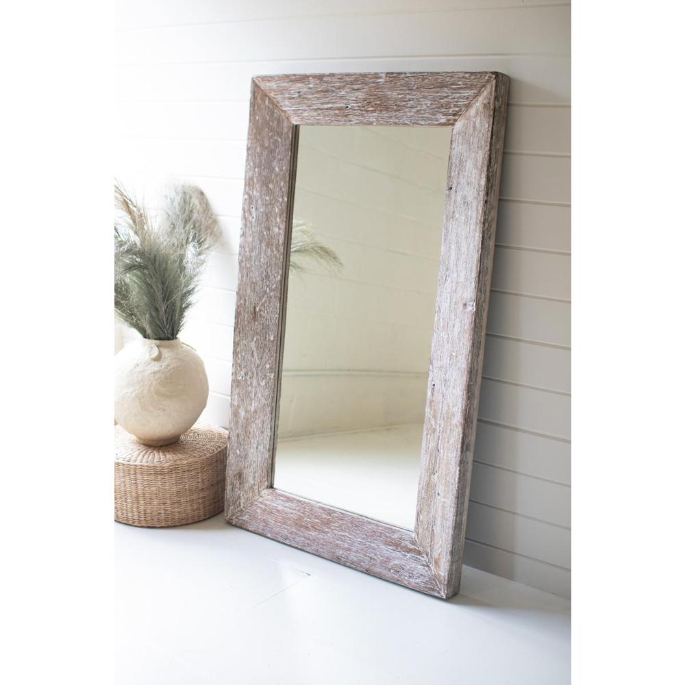 Recycled Wood - Tapper Mirror - Whitewash. Picture 2