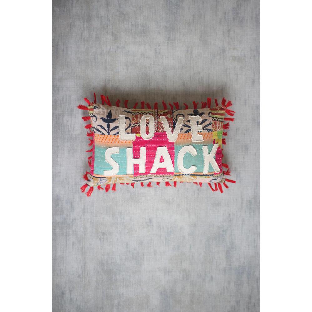 Love Shack Kantha Pillow. Picture 2