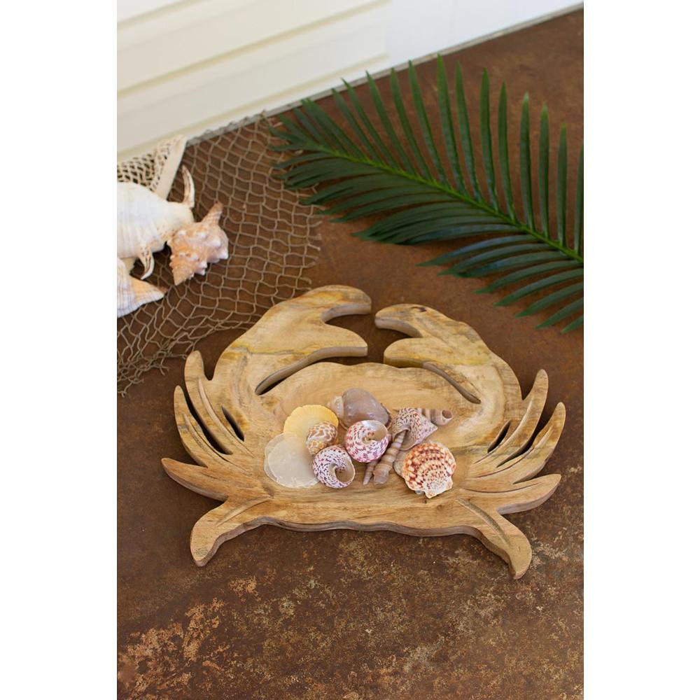 Carved Wooden Crab Platter. Picture 2