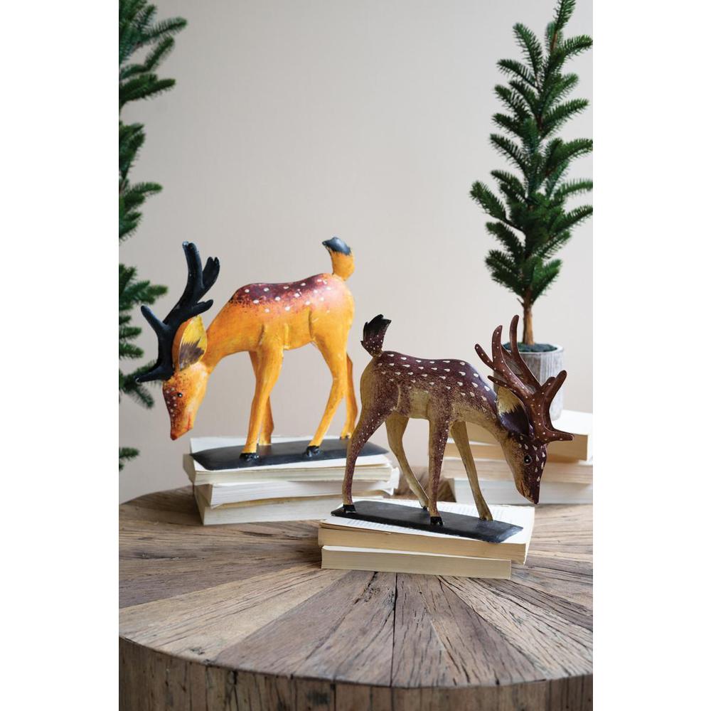 Set Of Two Painted Iron Set Christmas Reindeer. Picture 2