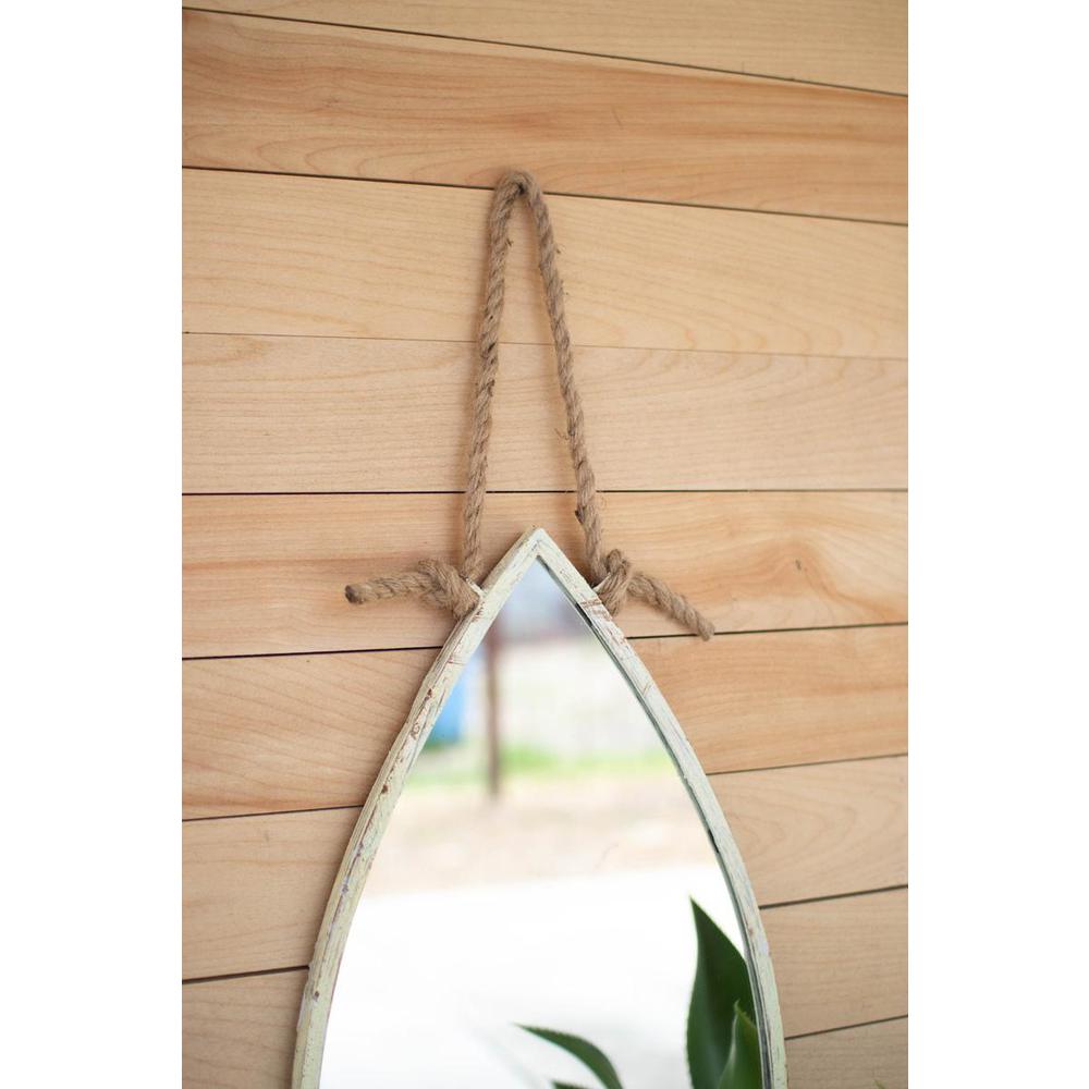 Vertical Fish Mirror With Rope Hanger. Picture 3
