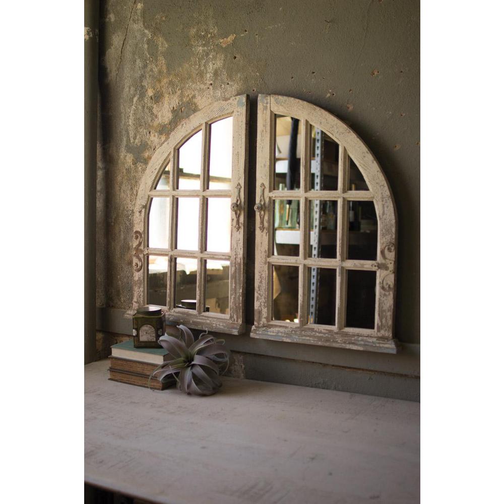 Set Of Two Arched Window Mirrors. Picture 1