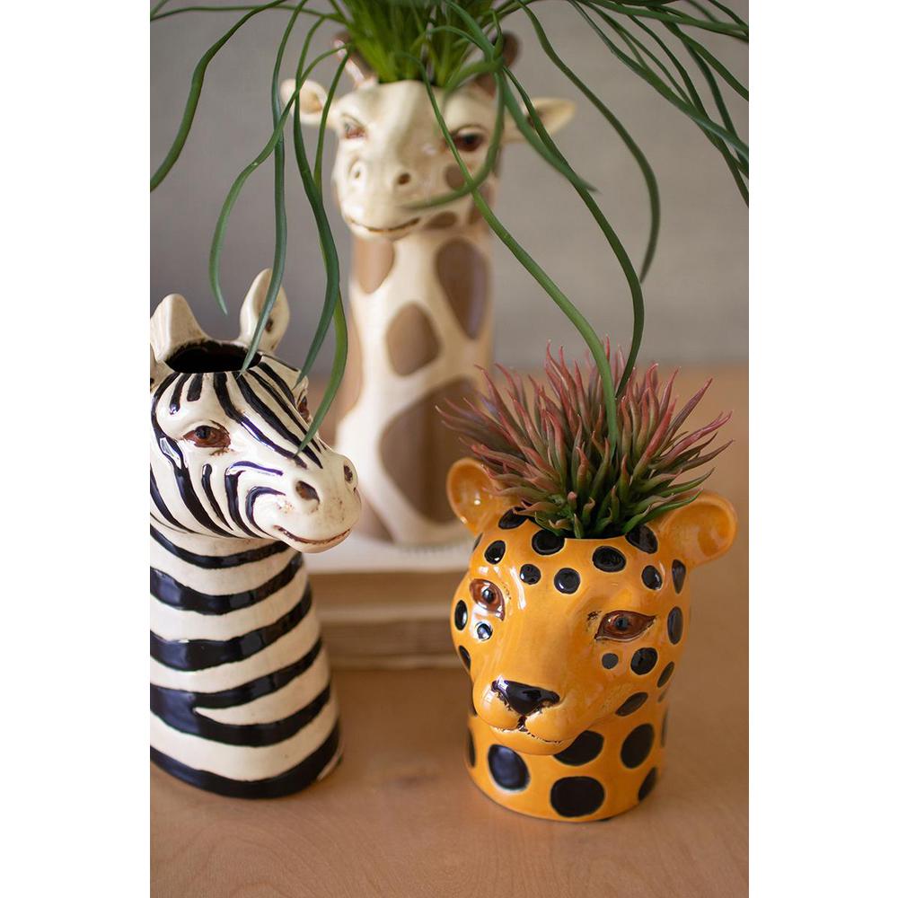 Set Of Three Ceramic Safari Animal Succulent Holders. Picture 3
