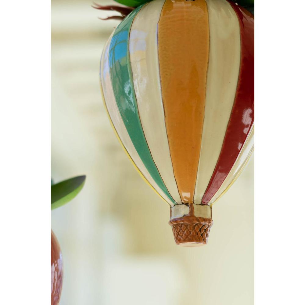 Set Of Two Ceramic Hot Air Balloon Hanging Planters. Picture 4