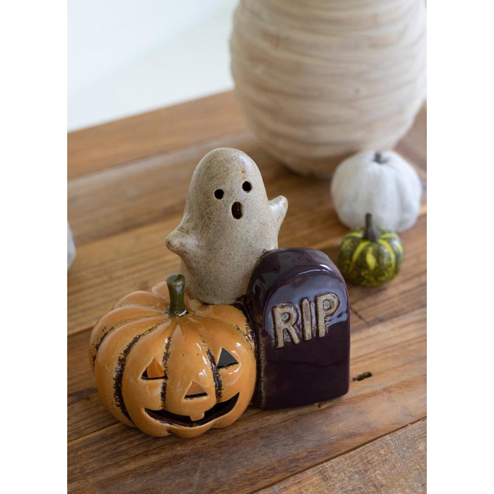 Ceramic Halloween Tealight Holder. Picture 4