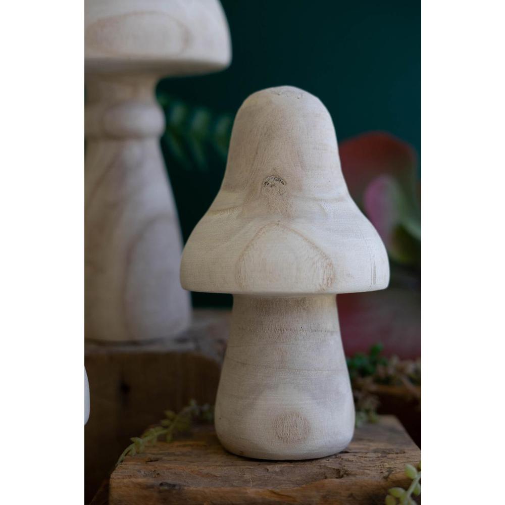 Set Of Three Natural Wooden Mushrooms. Picture 6