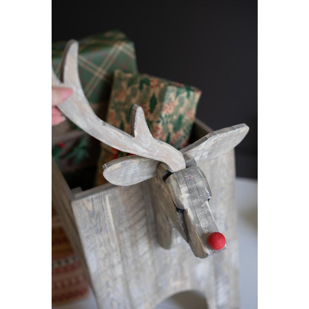 Recycled Wooden Reindeer Crate. Picture 3