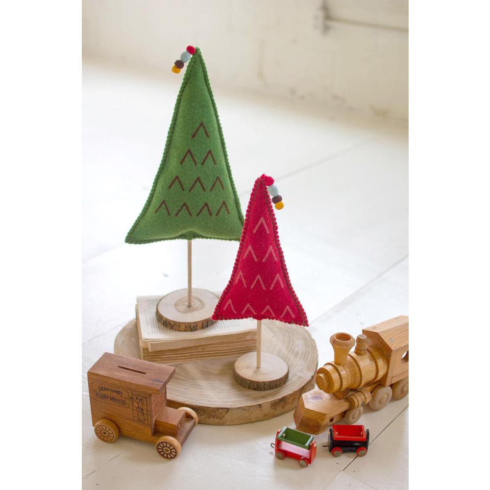 Set Of Two Felt Christmas Trees. Picture 1