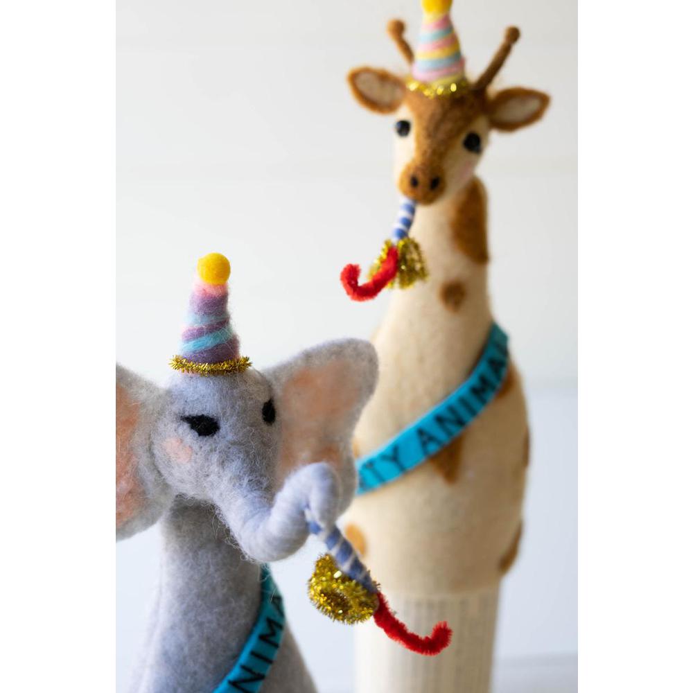 Set Of Three Felt Party Animal Bottle Toppers - One Each Design. Picture 5