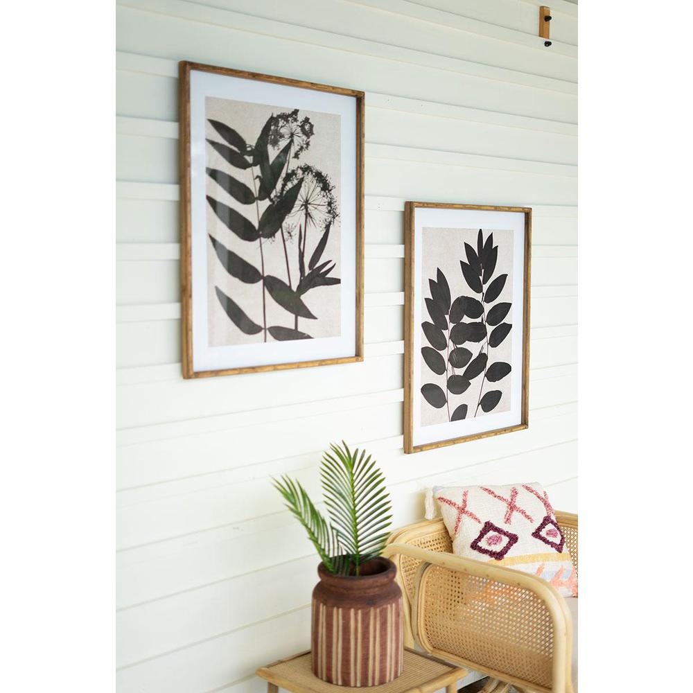 Set Of Two Leaf Prints Under Glass With Natural Frame – 21.5” X 31.5”T. Picture 3