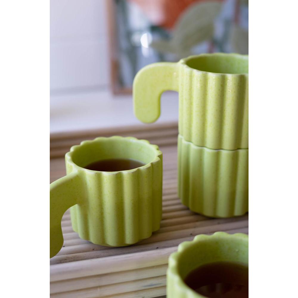 Set Of Four Stacking Ceramic Mugs - Cacti Mugs. Picture 5