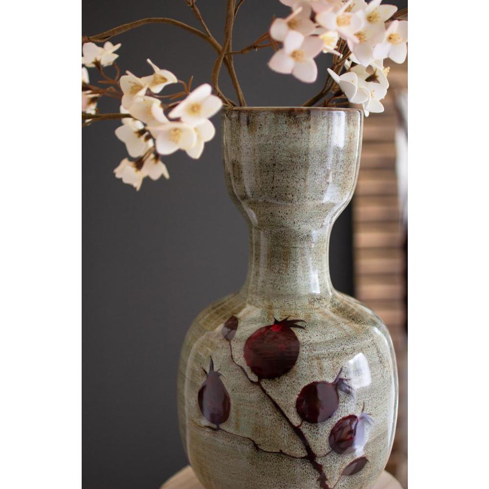 Tall Ceramic Vase - Strawberry Design. Picture 3