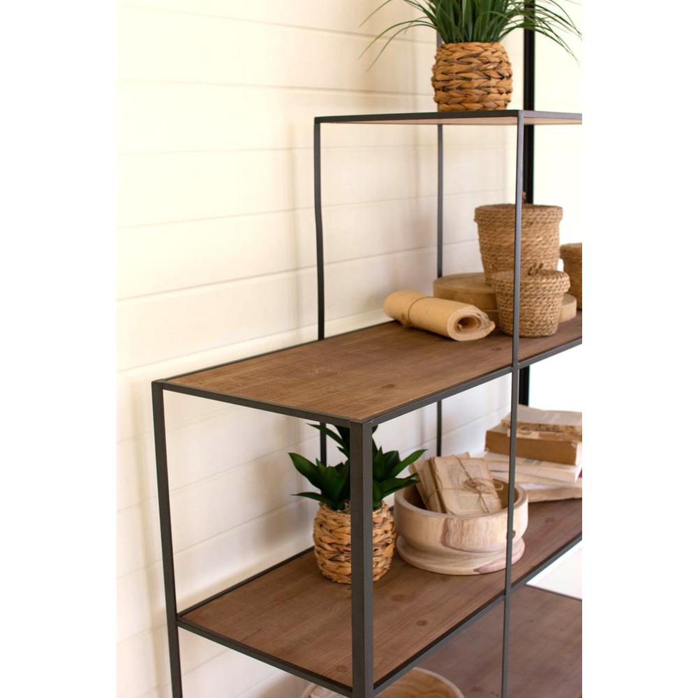 Stair Step Wood And Metal Display Unit. Picture 4