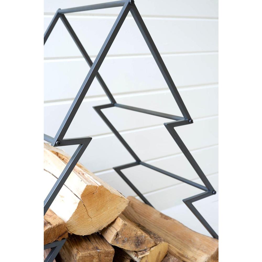 Iron Christmas Tree Firewood Holder. Picture 4