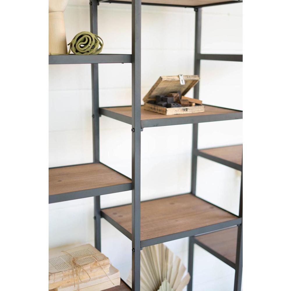 Metal And Wood Tall Geometric Display Shelves. Picture 4