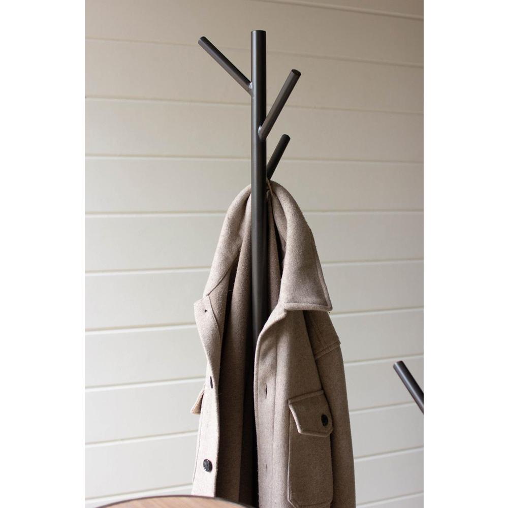 Metal And Wood Coat Rack With Round Shelves. Picture 6