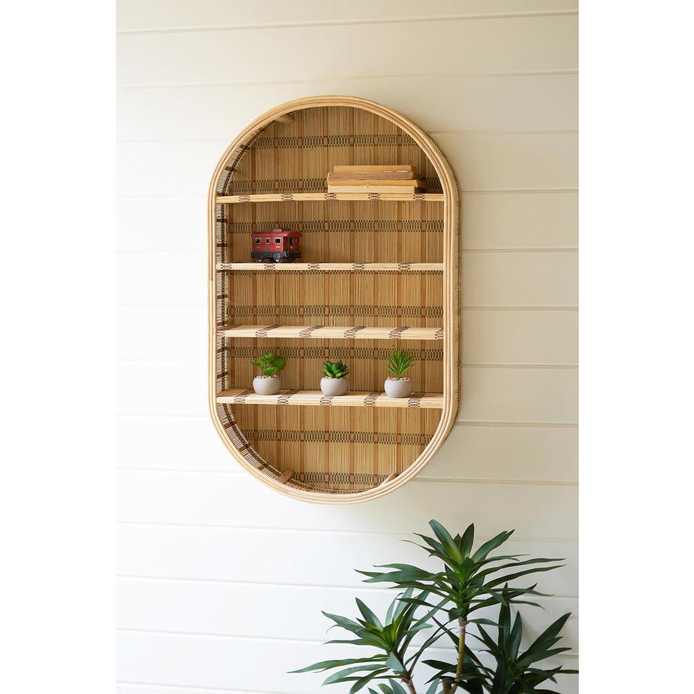 Oval Rattan Wall Shelf. Picture 5