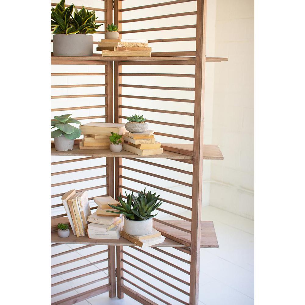 Folding Wooden Screen With Three Shelves. Picture 4