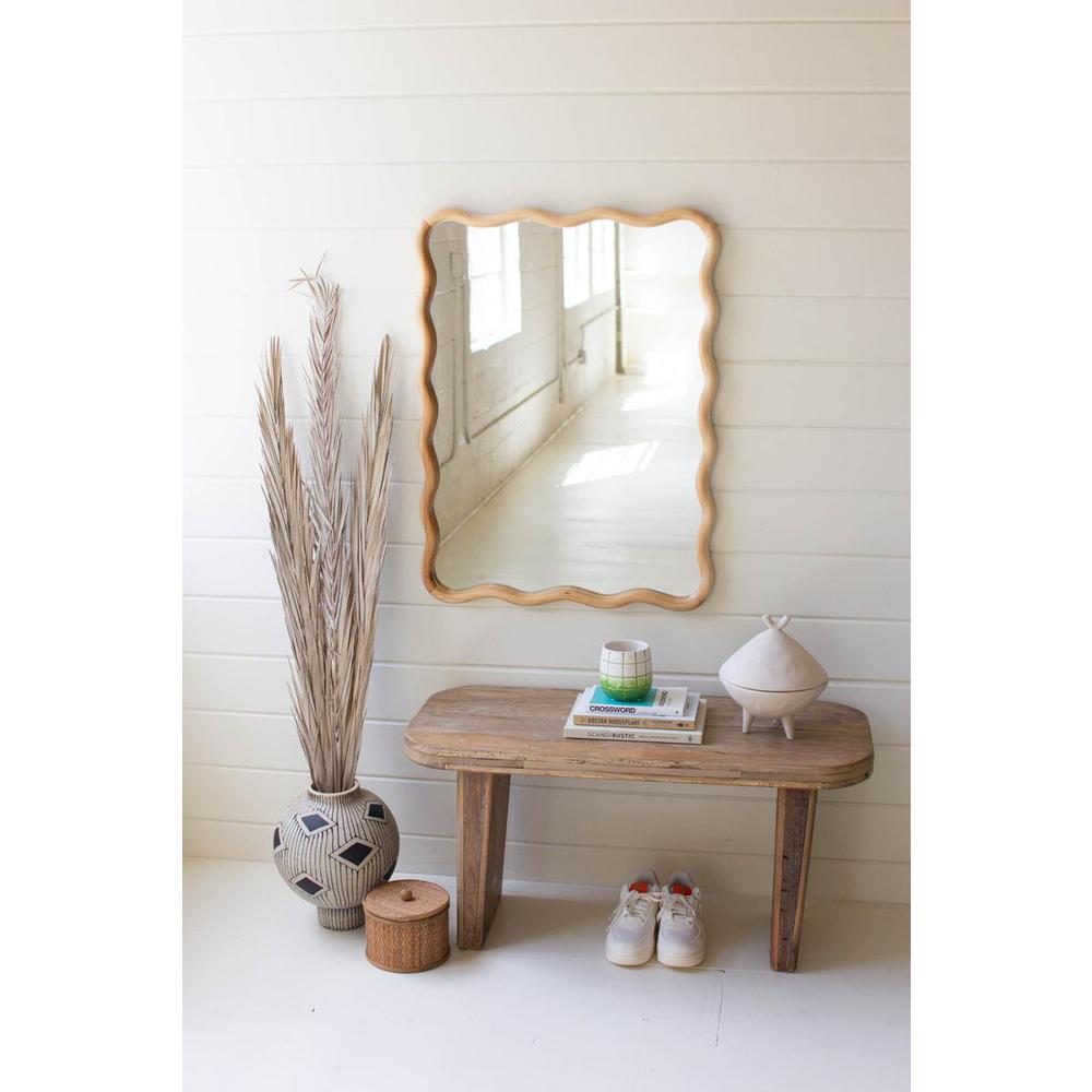 Wooden Squiggle Framed Mirror. Picture 3